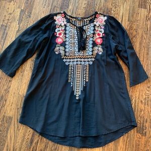 Black beautiful embroidered top
